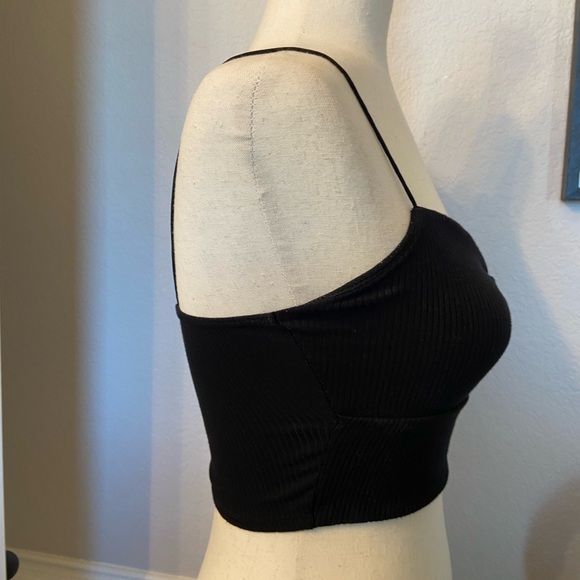 Urban Outfitters Black Ribbed Cutout Crop Tank size XS - Picture 4 of 10